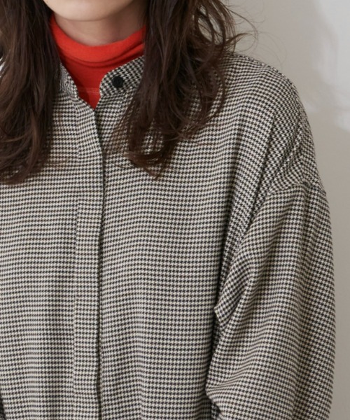 Auntie Rosa Holiday（アンティローザホリデー）の「バンドカラーシャツワンピース（シャツワンピース・レディース・カーキ/キャメル/チェック・FREE）」の12枚目の写真