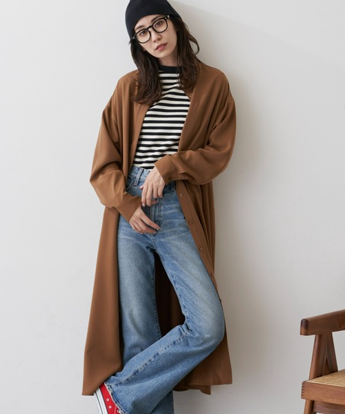 Auntie Rosa Holiday（アンティローザホリデー）の「バンドカラーシャツワンピース（シャツワンピース・レディース・カーキ/キャメル/チェック・FREE）」の18枚目の写真