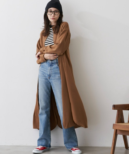 Auntie Rosa Holiday（アンティローザホリデー）の「バンドカラーシャツワンピース（シャツワンピース・レディース・カーキ/キャメル/チェック・FREE）」の19枚目の写真