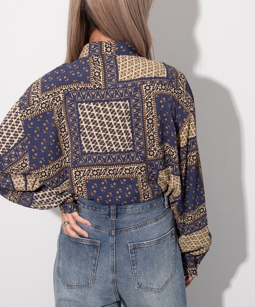 kutir（クティール）の「レギュラーカラー柄シャツ（シャツ/ブラウス・レディース・ベージュ/サックスブルー/イエロー/オレンジ/その他・FREE）」の13枚目の写真