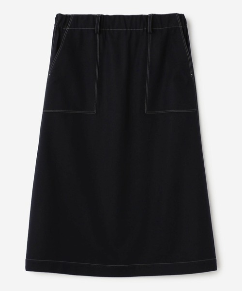 nicholson and nicholson(ニコルソンアンドニコルソン)の「【nicholson & nicholson】ウールイージースカート WOMEN(スカート・レディース・ネイビー/ブラウン/チャコール・38)」の2枚目の写真