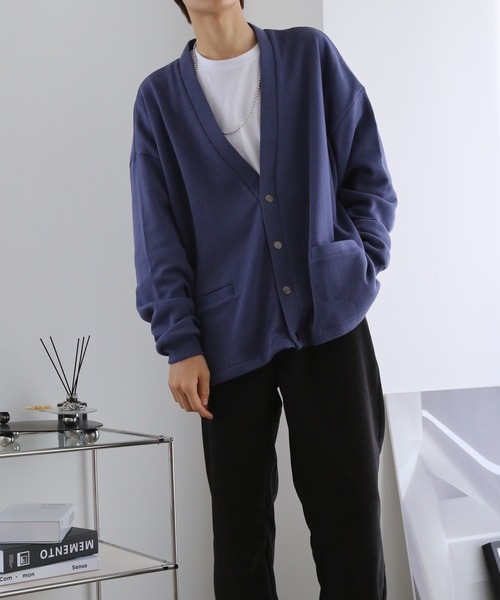 TUTTU（トゥトゥ）の「サーマルVネックカーディガン（Tシャツ/カットソー・メンズ・ブラック/ブルー・M/L）」の2枚目の写真
