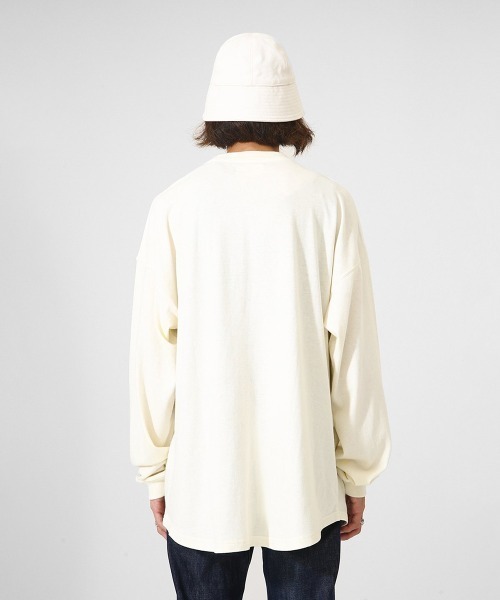 PORT BY ARK（ポートバイアーク）の「PORT BY ARK / ポートバイアーク：Henry neck LS T-shirt：PO10-T004[COR]（Tシャツ/カットソー・メンズ・アイボリー・1/2）」の5枚目の写真