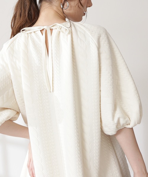 N.(N. Natural Beauty Basic)(エヌエヌナチュラルビューティーベーシック)の「◆膨れジャガードワンピース(ワンピース・レディース・ブラック/クリーム・MEDIUM)」の9枚目の写真