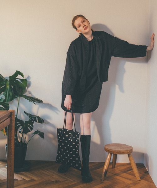 N.(N. Natural Beauty Basic)(エヌエヌナチュラルビューティーベーシック)の「◆膨れジャガードワンピース(ワンピース・レディース・ブラック/クリーム・MEDIUM)」の11枚目の写真