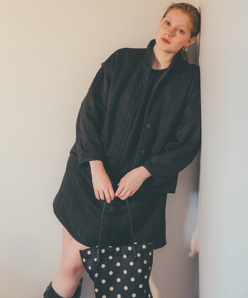 N.(N. Natural Beauty Basic)(エヌエヌナチュラルビューティーベーシック)の「◆膨れジャガードワンピース(ワンピース・レディース・ブラック/クリーム・MEDIUM)」の12枚目の写真