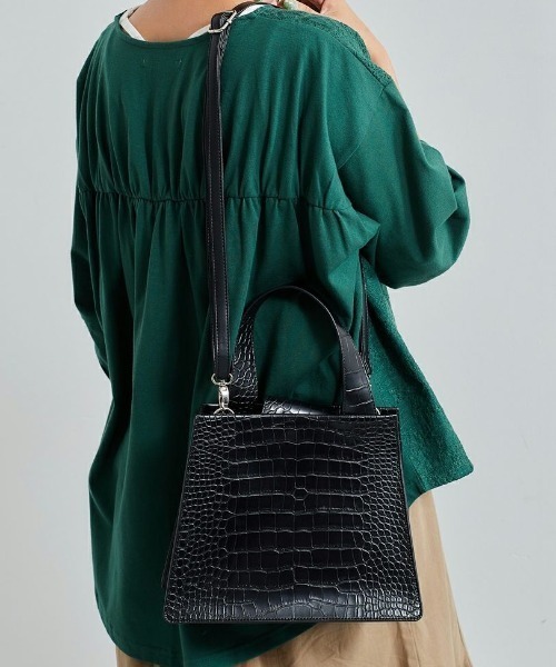 cepo（セポ）の「クロコアシメハンドバック　２WAY（ハンドバッグ・レディース・ブラック/ブラウン・FREE）」の8枚目の写真