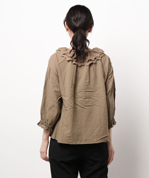 Samansa Mos2（サマンサ モスモス）の「レース襟ブラウス（シャツ