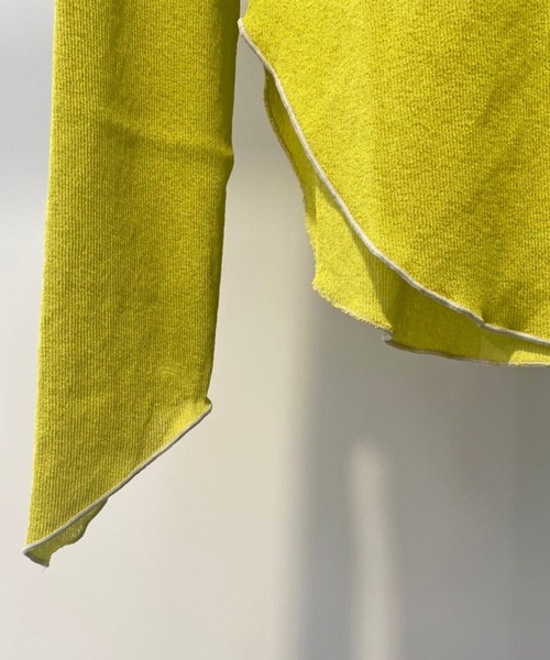 Toironier(トワロニエ)の「Toironier(トワロニエ ) ドライタッチリブプルオーバー dry touch rib P/O(Tシャツ/カットソー・レディース・ホワイト/ライトグリーン/ライム・FREE)」の9枚目の写真