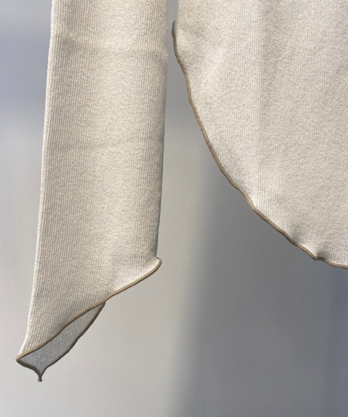 Toironier(トワロニエ)の「Toironier(トワロニエ ) ドライタッチリブプルオーバー dry touch rib P/O(Tシャツ/カットソー・レディース・ホワイト/ライトグリーン/ライム・FREE)」の11枚目の写真