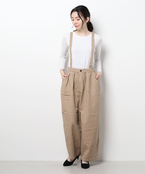 CRAFT STANDARD BOUTIQUE(クラフトスタンダードブティック)の「サスペンダー付きバルーンタックパンツ *(その他パンツ・レディース・ブラック/ベージュ/カーキ・M/L)」の5枚目の写真
