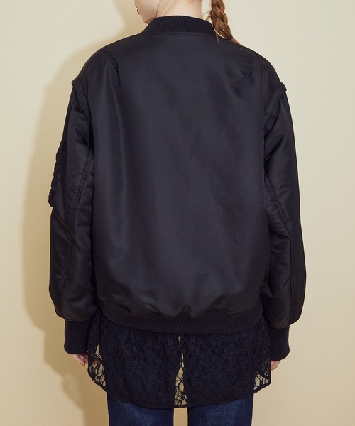MADEMOISELLE ROPE'(マドモアゼル ロペ)の「【2WAY】 MA-1ブルゾン(MA-1・レディース・ブラック/カーキ・38)」の16枚目の写真