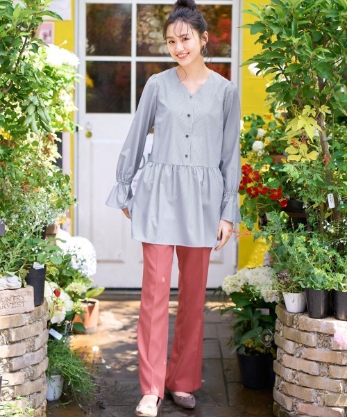 大きいサイズ SMILE セミフレアパンツ（ゆったりヒップ）（その他 