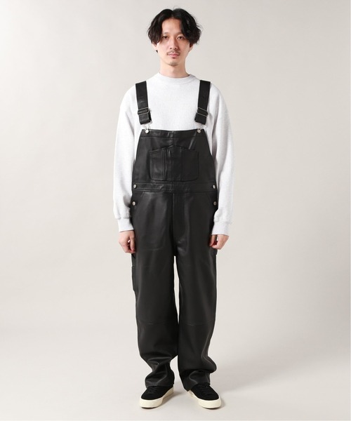 JOURNAL STANDARD（ジャーナルスタンダード）の「【TRISECT 2】カウレザー オールインワン（サロペット/オーバーオール・メンズ・ブラック・MEDIUM/LARGE）」の2枚目の写真