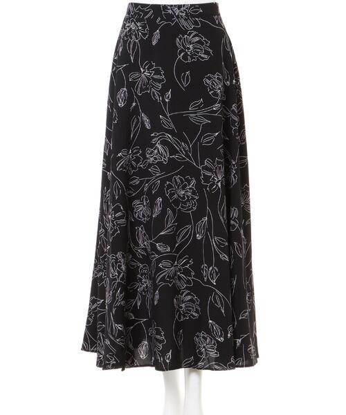 INGNI(イング)の「線画調フレア/スカート(スカート・レディース・オフホワイト/ブルー/ブラック・FREE)」の4枚目の写真