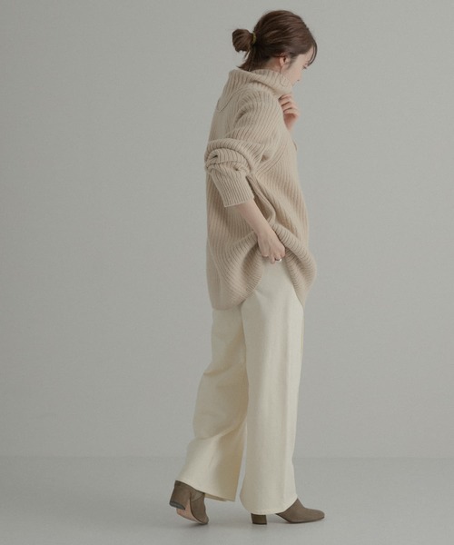 LAATO（ラート）の「FUWAFUWA RIB KNIT（ニット/セーター・レディース・グレー/パープル/ベージュ・FREE）」の14枚目の写真