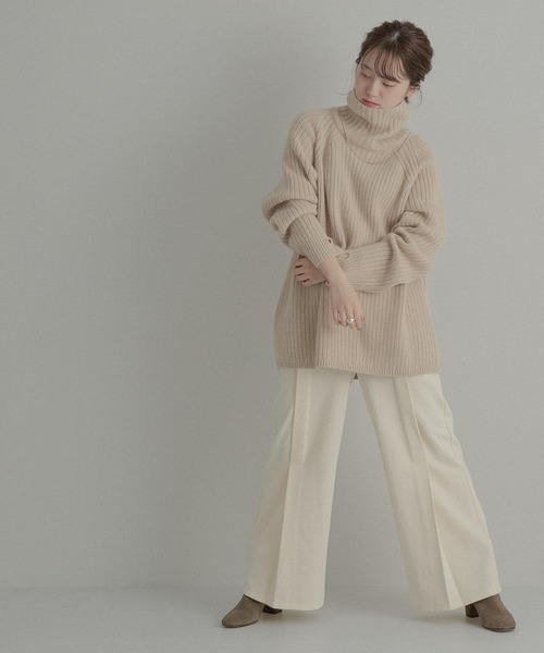 LAATO（ラート）の「FUWAFUWA RIB KNIT（ニット/セーター・レディース・グレー/パープル/ベージュ・FREE）」の16枚目の写真