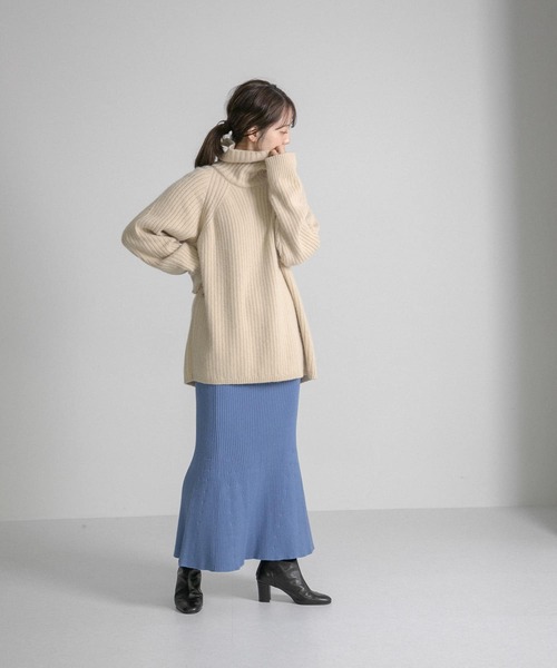 LAATO（ラート）の「FUWAFUWA RIB KNIT（ニット/セーター・レディース・グレー/パープル/ベージュ・FREE）」の18枚目の写真