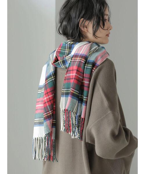 AMERICAN HOLIC(アメリカンホリック)の「ソフトタッチチェックストール(ストール/ショール・レディース・ブラウン/グレー/オフホワイト・FREE)」の7枚目の写真