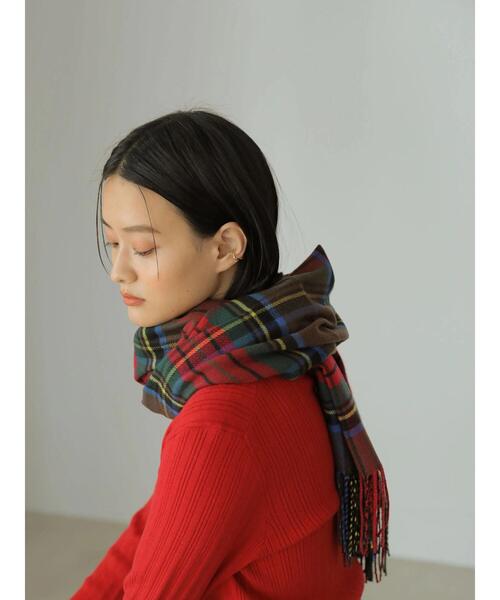 AMERICAN HOLIC(アメリカンホリック)の「ソフトタッチチェックストール(ストール/ショール・レディース・ブラウン/グレー/オフホワイト・FREE)」の9枚目の写真