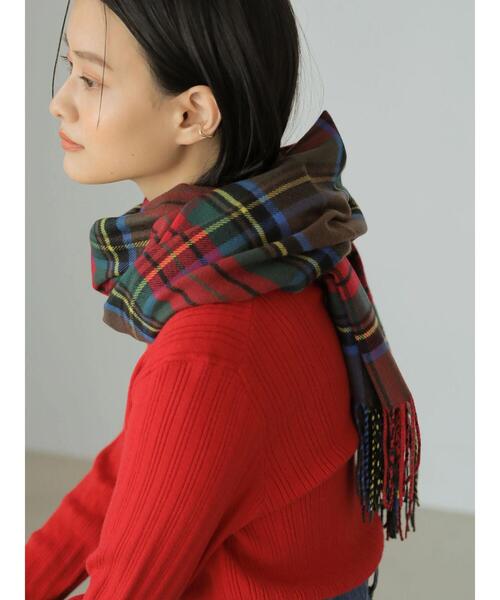 AMERICAN HOLIC(アメリカンホリック)の「ソフトタッチチェックストール(ストール/ショール・レディース・ブラウン/グレー/オフホワイト・FREE)」の10枚目の写真