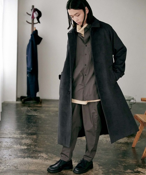 nowm(ノウム)の「【nowm】MELTON BAL COLLAR LONG COAT / バルカラーコート(ステンカラーコート・メンズ・ネイビー/チャコール・M/L)」の21枚目の写真