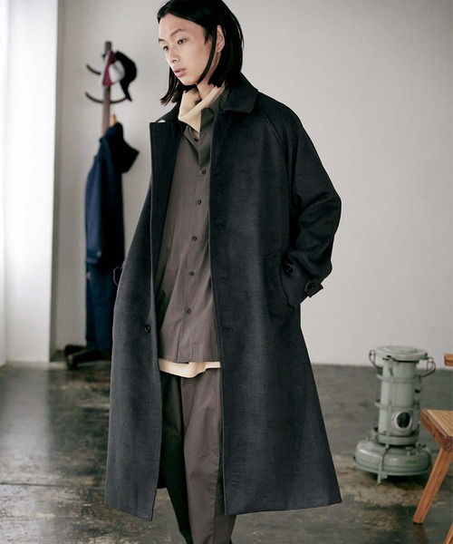 nowm(ノウム)の「【nowm】MELTON BAL COLLAR LONG COAT / バルカラーコート(ステンカラーコート・メンズ・ネイビー/チャコール・M/L)」の20枚目の写真