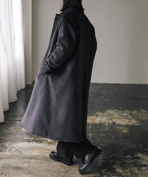 nowm(ノウム)の「【nowm】MELTON BAL COLLAR LONG COAT / バルカラーコート(ステンカラーコート・メンズ・ネイビー/チャコール・M/L)」の13枚目の写真