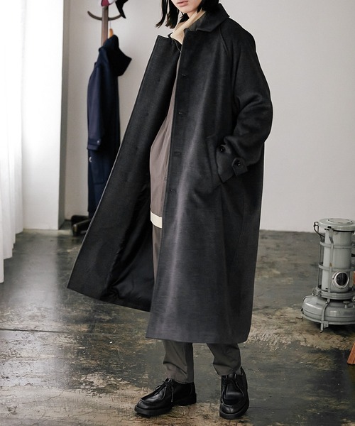 nowm(ノウム)の「【nowm】MELTON BAL COLLAR LONG COAT / バルカラーコート(ステンカラーコート・メンズ・ネイビー/チャコール・M/L)」の19枚目の写真