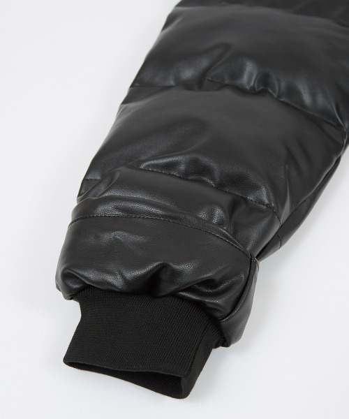 SIDEWAY STANCE（サイドウェイスタンス）の「【SIDEWAY STANCE】PUレザー スタンド ビッグシルエット ポリダウンジャケット（ダウンジャケット/コート・メンズ・ブラック・MEDIUM/LARGE/X-LARGE）」の15枚目の写真