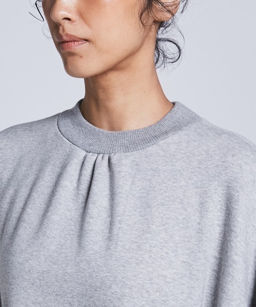 ESSENTIAL（エッセンシャル）の「ボリュームスリーブミニ丈ワンピース（Tシャツ/カットソー・レディース・ブラック/オフホワイト/トップグレー・38/36）」の7枚目の写真