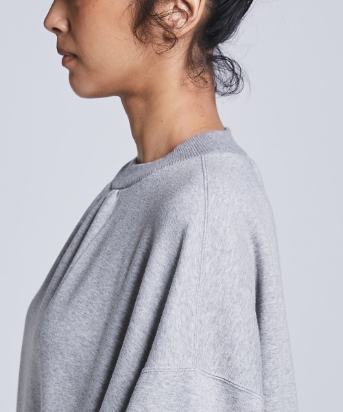 ESSENTIAL（エッセンシャル）の「ボリュームスリーブミニ丈ワンピース（Tシャツ/カットソー・レディース・ブラック/オフホワイト/トップグレー・38/36）」の8枚目の写真