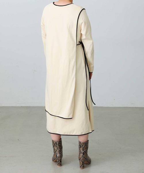 SILAS(サイラス)の「LAYERED DRESS サイラスレイヤードドレス(ワンピース・レディース・ブラック/オフホワイト・ONE SIZE)」の14枚目の写真