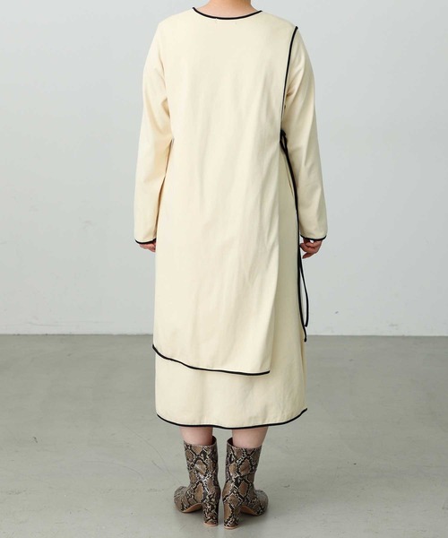 SILAS(サイラス)の「LAYERED DRESS サイラスレイヤードドレス(ワンピース・レディース・ブラック/オフホワイト・ONE SIZE)」の10枚目の写真