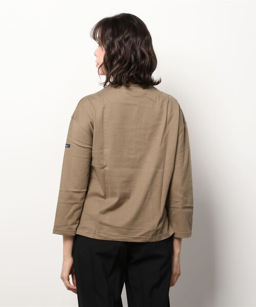 Tieasy（ティージー）の「TIEASY/ティージー　別注　ショートニットドロップショルダー　SHORT KNIT DROP 3/4（Tシャツ/カットソー・レディース・モカ・1）」の2枚目の写真