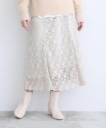 INDIVI | 【洗える/春カラー】レースロングフレアースカート(スカート)