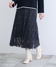 INDIVI | 【洗える/春カラー】レースロングフレアースカート(スカート)
