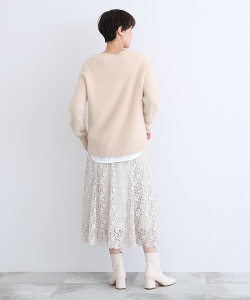 INDIVI(インディヴィ)の「◆【洗える/春カラー】レースロングフレアースカート(スカート・レディース・グリーン/ナチュラル/チャコールグレー・05/38/36/03/40/19/15 /13)」の10枚目の写真