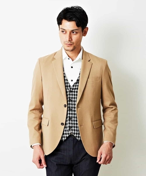 MICHEL KLEIN HOMME (ミッシェルクランオム)の「ジャケット(ウェービングストレッチ)(テーラードジャケット・メンズ・ベージュ/ブラック・46)」の14枚目の写真