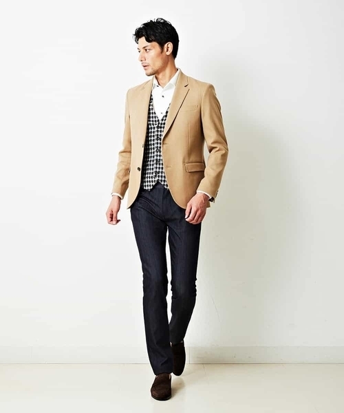 MICHEL KLEIN HOMME (ミッシェルクランオム)の「ジャケット(ウェービングストレッチ)(テーラードジャケット・メンズ・ベージュ/ブラック・46)」の15枚目の写真