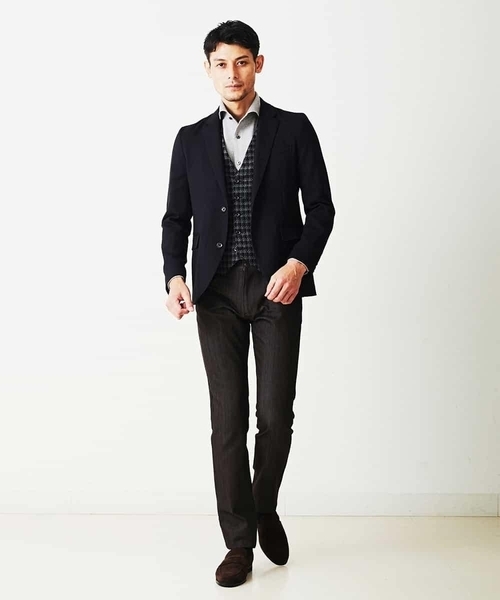 MICHEL KLEIN HOMME (ミッシェルクランオム)の「ジャケット(ウェービングストレッチ)(テーラードジャケット・メンズ・ベージュ/ブラック・46)」の19枚目の写真