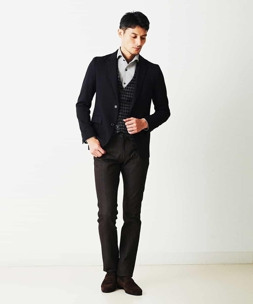 MICHEL KLEIN HOMME (ミッシェルクランオム)の「ジャケット(ウェービングストレッチ)(テーラードジャケット・メンズ・ベージュ/ブラック・46)」の20枚目の写真