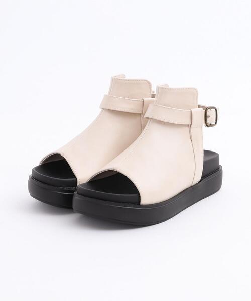 coen(コーエン)の「【WEB限定】プラットフォームブーツサンダル(サンダル・レディース・ブラック/オフホワイト・SMALL/MEDIUM/LARGE)」の8枚目の写真