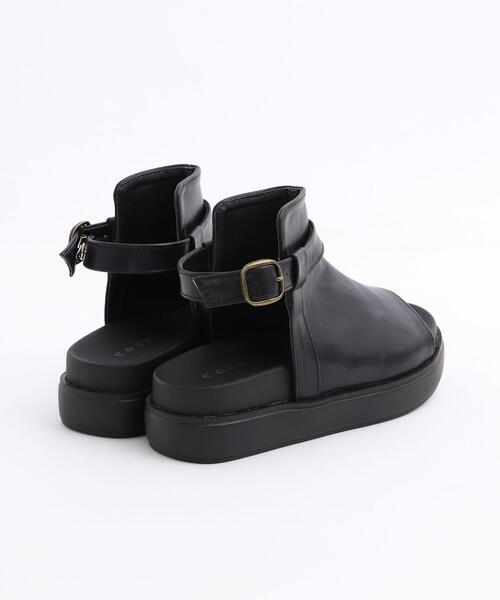 coen(コーエン)の「【WEB限定】プラットフォームブーツサンダル(サンダル・レディース・ブラック/オフホワイト・SMALL/MEDIUM/LARGE)」の4枚目の写真