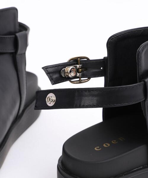 coen(コーエン)の「【WEB限定】プラットフォームブーツサンダル(サンダル・レディース・ブラック/オフホワイト・SMALL/MEDIUM/LARGE)」の10枚目の写真