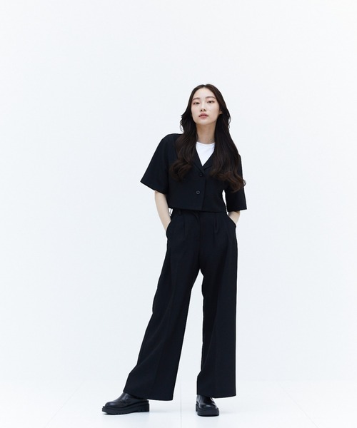 17HR（セブンティーンアワーズ）の「ハイウエスト２タックルーズスラックス（その他パンツ・レディース・ブラック/オフホワイト/ブルー・FREE）」の15枚目の写真