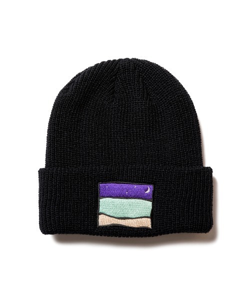 68&brothers（シックスティエイトアンドブラザーズ）の「xPRAN Acrylic Watch Cap w/Wappen（ニットキャップ/ビーニー・メンズ・ブラック/ロイヤルブルー・ONE SIZE）」の2枚目の写真