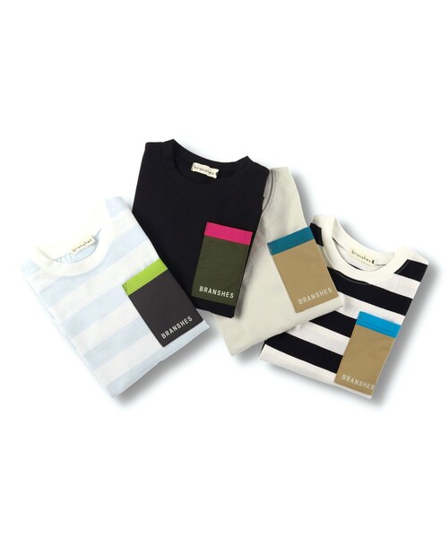 BRANSHES（ブランシェス）の「【ポケットつき】長袖Tシャツ ロンT（Tシャツ/カットソー・キッズ・オフホワイト/ベージュ/ブラック/サックスブルー・130/110/140/100/120/90/150）」の5枚目の写真