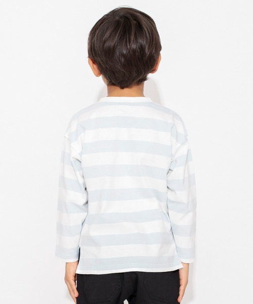 BRANSHES（ブランシェス）の「【ポケットつき】長袖Tシャツ ロンT（Tシャツ/カットソー・キッズ・オフホワイト/ベージュ/ブラック/サックスブルー・130/110/140/100/120/90/150）」の18枚目の写真