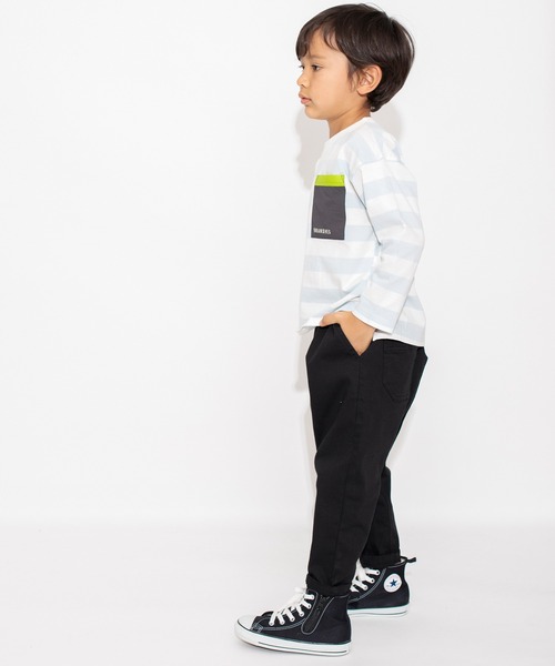 BRANSHES（ブランシェス）の「【ポケットつき】長袖Tシャツ ロンT（Tシャツ/カットソー・キッズ・オフホワイト/ベージュ/ブラック/サックスブルー・130/110/140/100/120/90/150）」の21枚目の写真